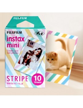 10 Sheets Fujifilm Instax Mini Instant Color Film Stripe Pattern Photo Papers for Polaroid Mini 7s 8 25 50s 90