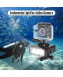 Action Camera Light Waterproof LED Video Light Dimmable Lamp Underwater 40M Diving with 900mAh Rechargeable Battery for GOPRO 7 or Any Action Camera