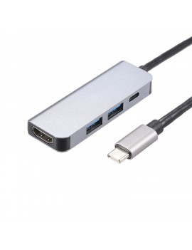 4 in 1 Type-C Mobile Pro Hub Adapter USB Type-C PD Charging 4K HDTV output Dual USB 3.0 Ports Compatible with Samsung Huawei MacBook