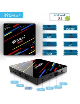H96 MAX Plus 4K 1080P TV Box Android 8.1 2GB 16GB MultiMedia Players - US Plug