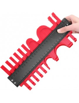 10 inch Contour Profile Gauge Multi-functional Contour Gauge Duplicator Edge Shaping Measure Ruler Contour Measuring Tools - Red