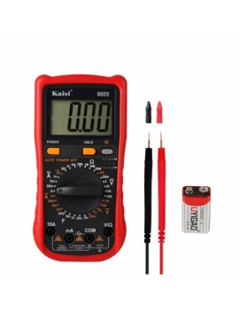 Digital Multimeter KS-9805 Test Leads DC Voltage Test, AC Volt Meter, Amp Meter or Ohm Tester Diode and Continuity Test HZ Backlight LCD Display
